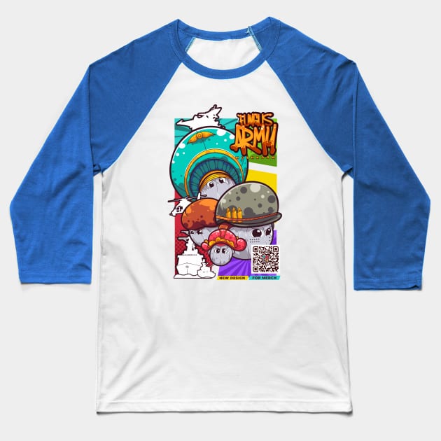 Fungus Military Cartoon Character Baseball T-Shirt by Alsiqcreativeart